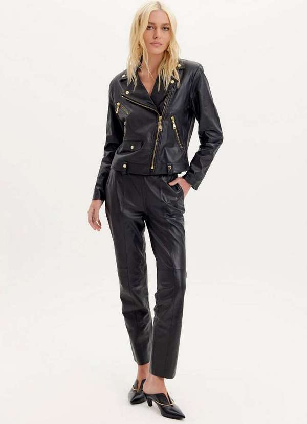 Lança Perfume - Calça Carrot Couro Fivelas A0003