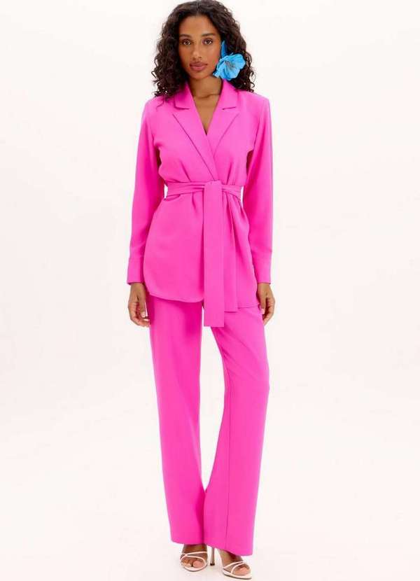 Lança Perfume - Calça de Alfaiataria com Bolsos e Elástico no Cós A2055