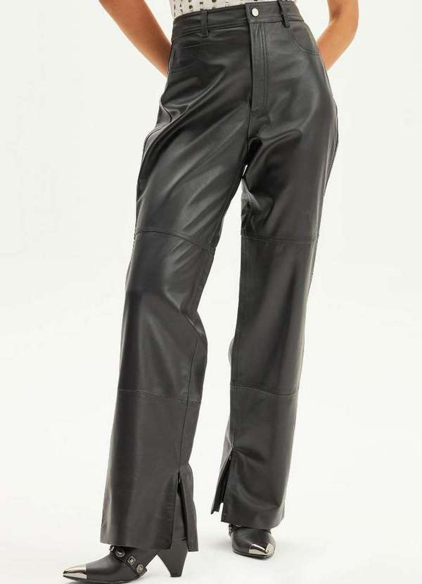 Lança Perfume - Calça de Couro Reta A0003 2