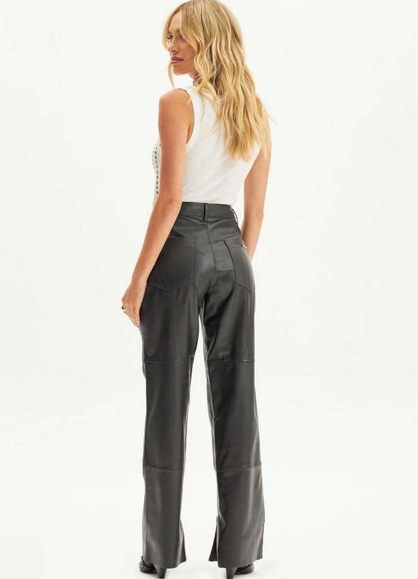 Lança Perfume - Calça de Couro Reta A0003 4