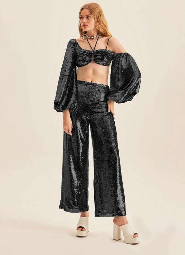 Lança Perfume - Calça de Paetê Wide Leg 00003 1