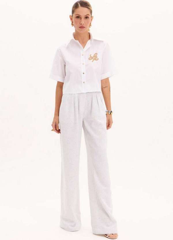 Lança Perfume - Calça Full Length com Pregas A0001