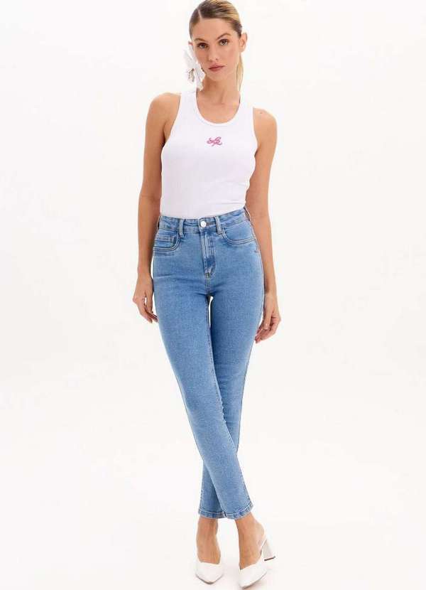 Lança Perfume - Calça Jeans Ankle Vesta com Cintura Alta Básica A0326
