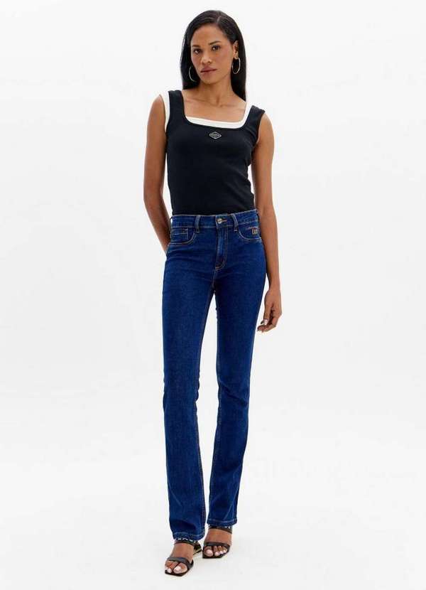 Lança Perfume Easy - Calça Jeans Boot Cut Cintura Alta com Bordado A0004