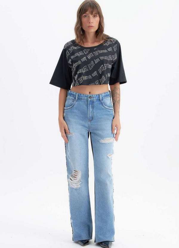 Lança Perfume Easy - Calça Jeans Full Length High A0436