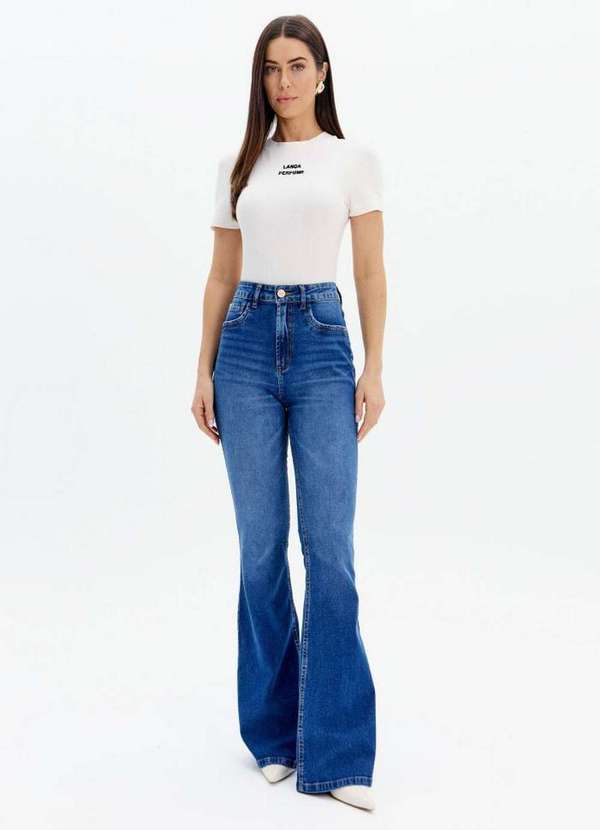 Lança Perfume - Calça Jeans Minerva Flare com Cintura Super Alta A0004