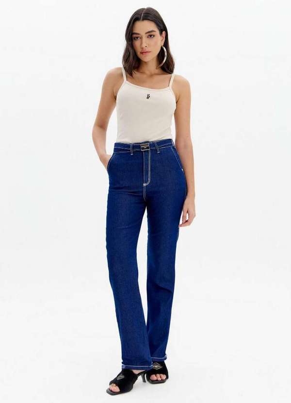 Lança Perfume Easy - Calça Jeans Reta Cintura Super Alta A0004 1