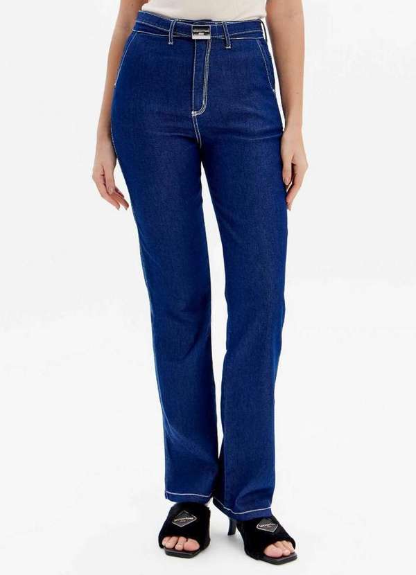 Lança Perfume Easy - Calça Jeans Reta Cintura Super Alta A0004 2