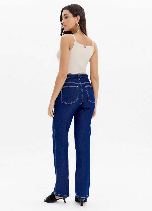 Lança Perfume Easy - Calça Jeans Reta Cintura Super Alta A0004 3