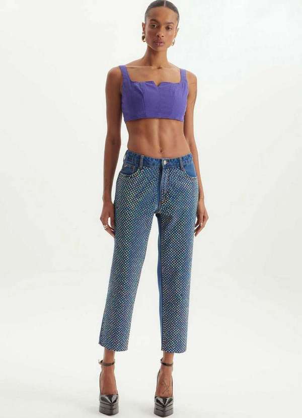 Lança Perfume - Calça Jeans Reta High Shine 00004