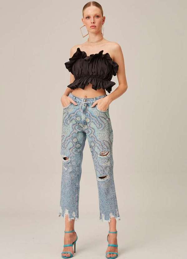 Lança Perfume - Calça Jeans Reta High Shine 00004