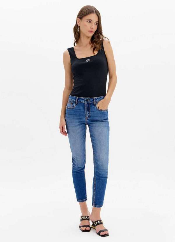 Lança Perfume Easy - Calça Jeans Second Skin Cintura Alta Ankle A0004