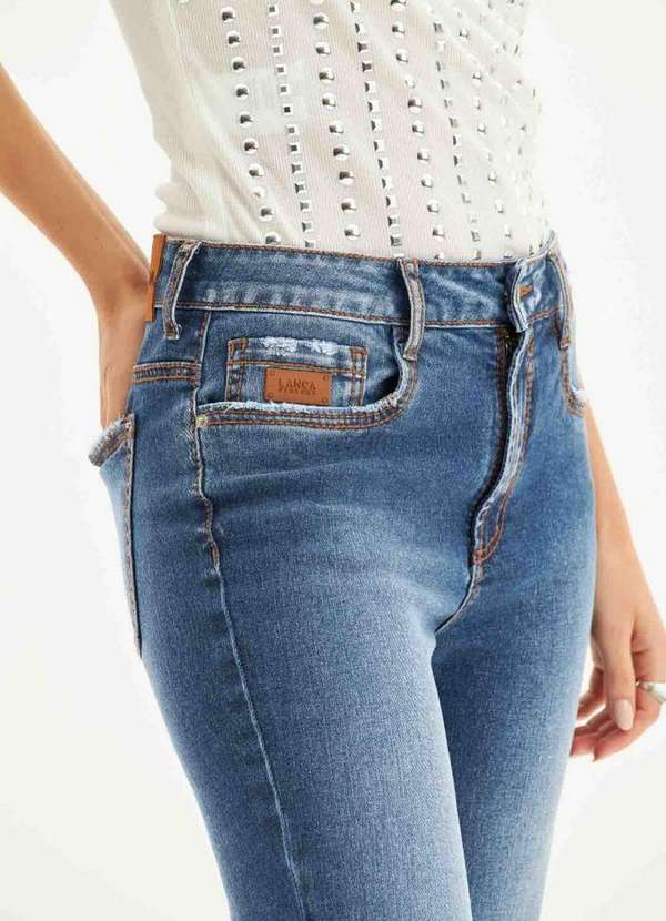Lança Perfume - Calça Jeans Split Slim Cintura Alta A0004