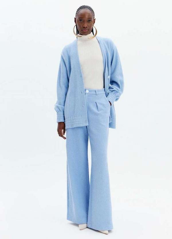 Lança Perfume - Calça Reta Cintura Alta e Passantes A2447