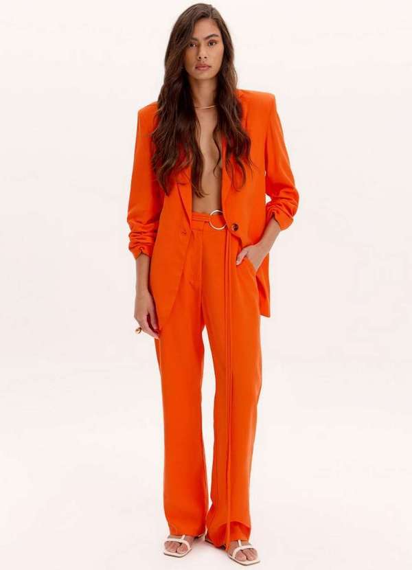 Lança Perfume - Calça Reta com Passantes A1703