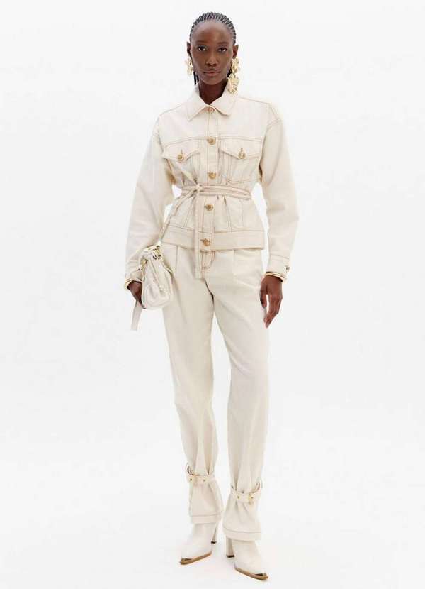 Lança Perfume - Calça Sarja Carrot Fivela Barra A0001