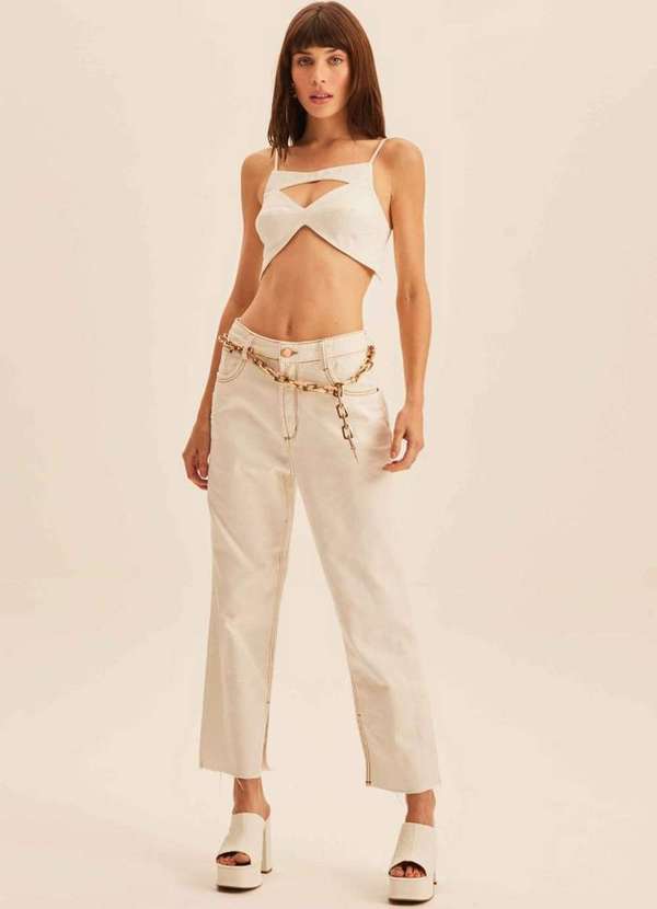 Lança Perfume - Calça Sarja Reta High 00079