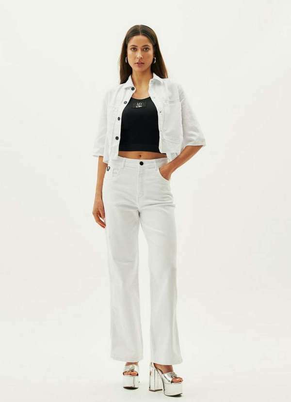 Lança Perfume Easy - Calça Sarja Wide Leg High A0707
