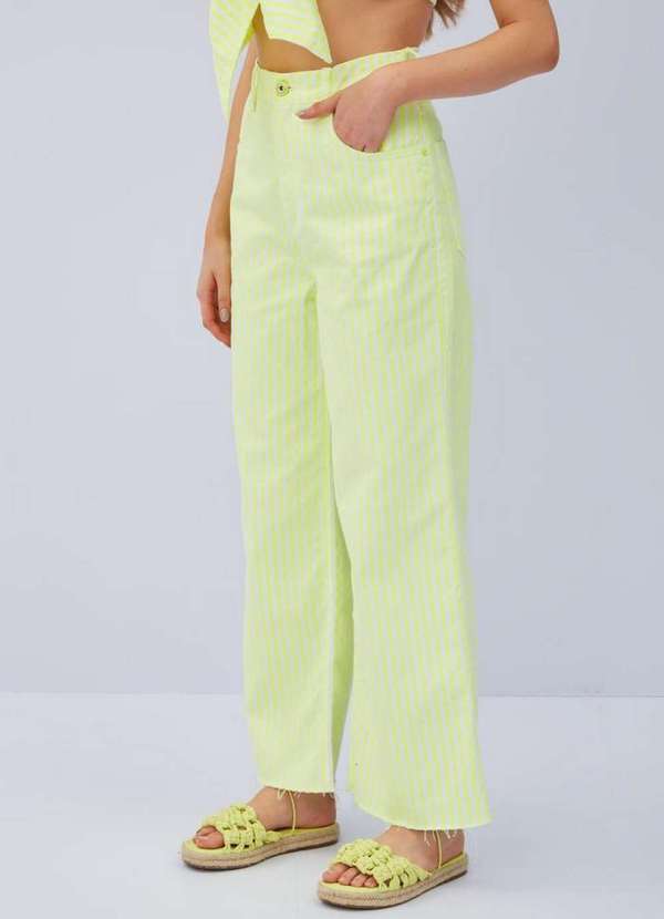 Lança Perfume - Calça Sarja Wide Leg S. High Color 08541 2