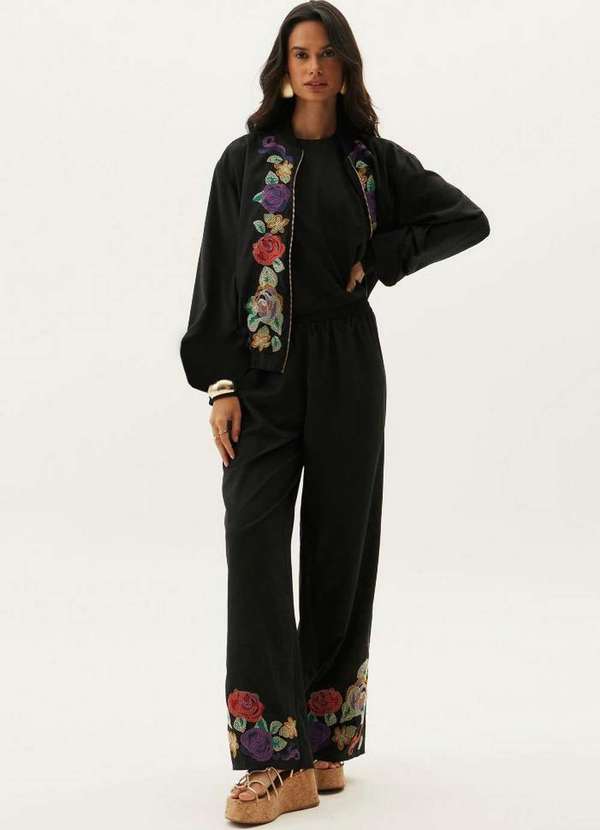 Lança Perfume - Calça Wide Leg Cintura Alta A0003