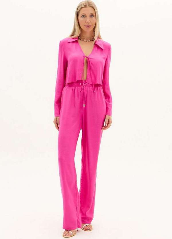 Lança Perfume Easy - Calça Wide Leg com Amarração A1816