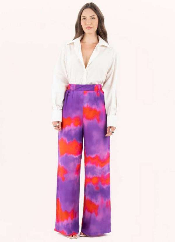 Lança Perfume - Calça Wide Leg Fluida Estampada A0170