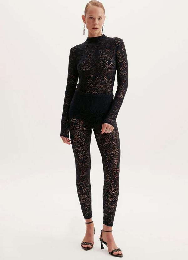 Lança Perfume - Legging de Renda Cintura Alta A1457 4