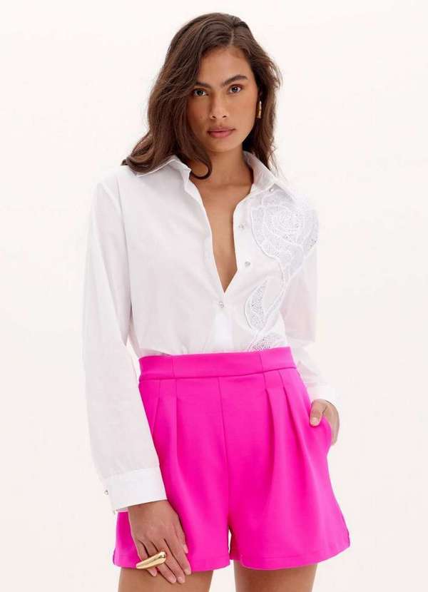 Lança Perfume - Camisa Alongada Aplicação Flor A0001 3