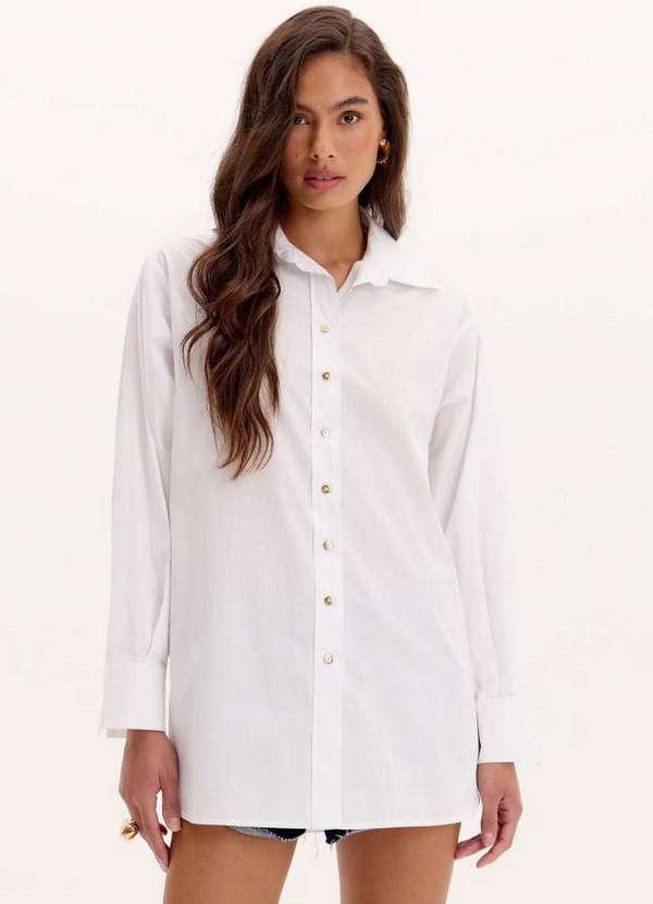 Lança Perfume - Camisa Alongada Bordado Costas A1807 3