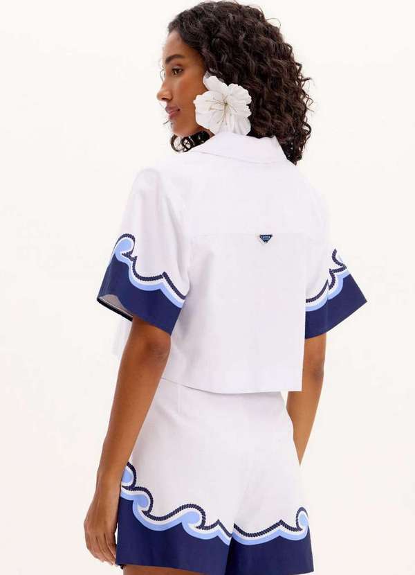 Lança Perfume - Camisa Curta com Mangas Estampadas e Bolsos A2223 3