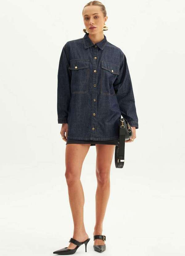 Lança Perfume Easy - Camisa Jeans Alongada A0004