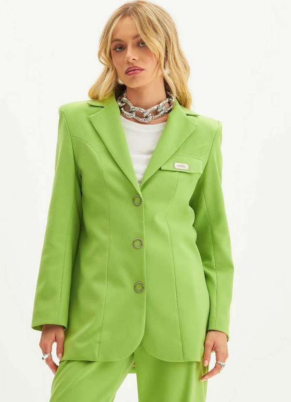Lança Perfume - Blazer Alongado com Lapela A0324