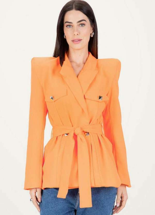 Lança Perfume - Blazer Alongado com Maxi Ombreiras A0063