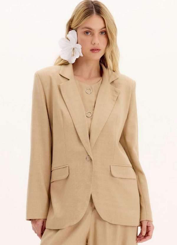 Lança Perfume - Blazer Alongado Oversized com Botão e Lapelas A2139