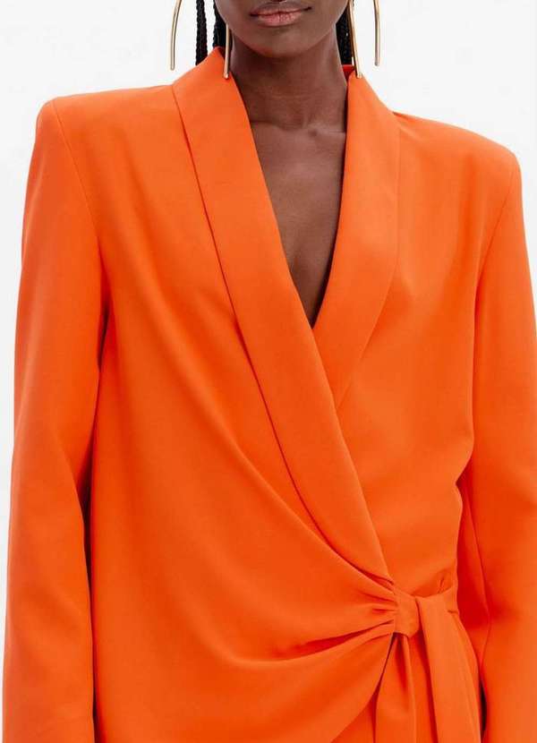 Lança Perfume - Blazer Alongado Transpassado com Amarração A2475 2