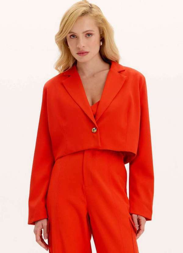 Lança Perfume - Blazer Curto Alfaiataria Botão A1660