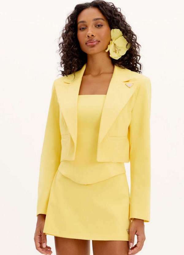 Lança Perfume - Blazer Curto de Mangas Longas com Lapelas Duplas A2132 1