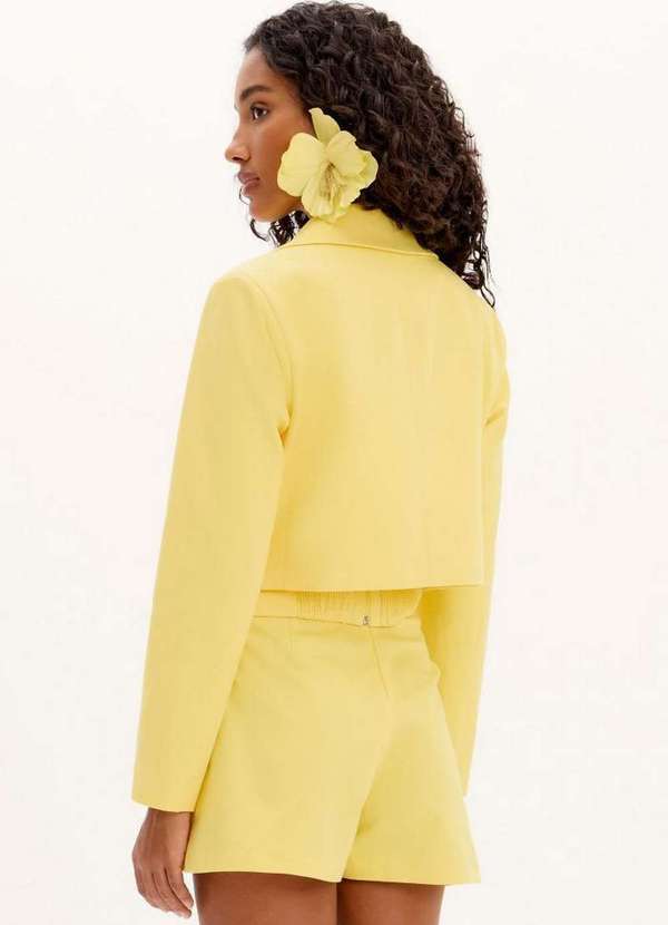 Lança Perfume - Blazer Curto de Mangas Longas com Lapelas Duplas A2132 3