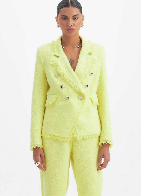 Lança Perfume - Blazer de Alfaiataria Texturizado com Transpasse A0019