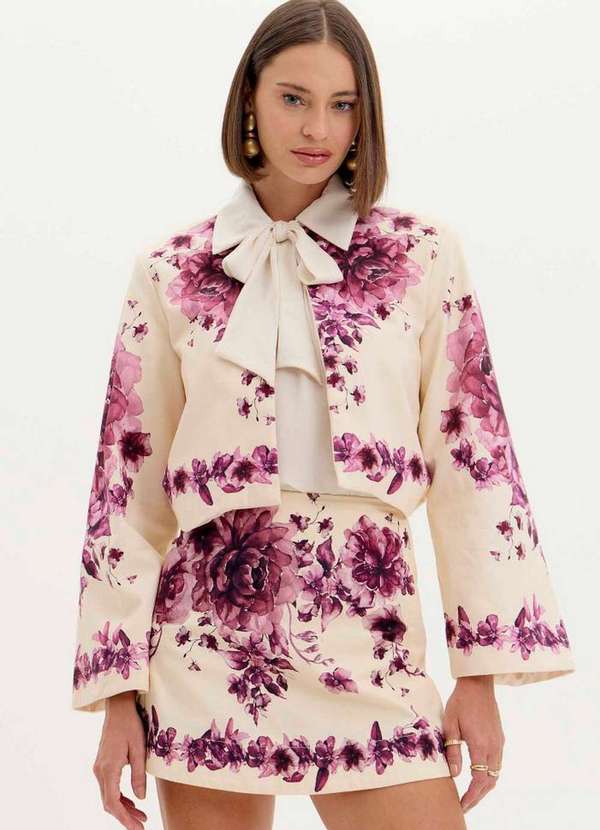 Lança Perfume - Casaco Estampado Manga Flare A1539