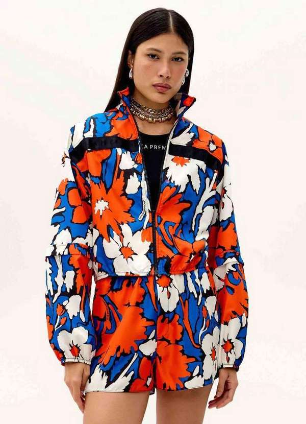 Lança Perfume Easy - Jaqueta Corta Vento Estampada com Zíper e Elástico A2080