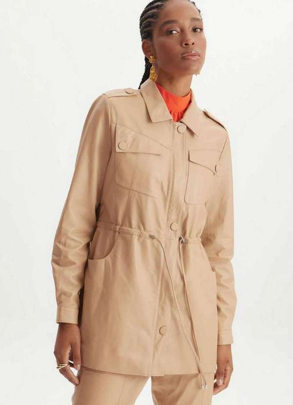 Lança Perfume - Jaqueta de Couro Alongada 00630