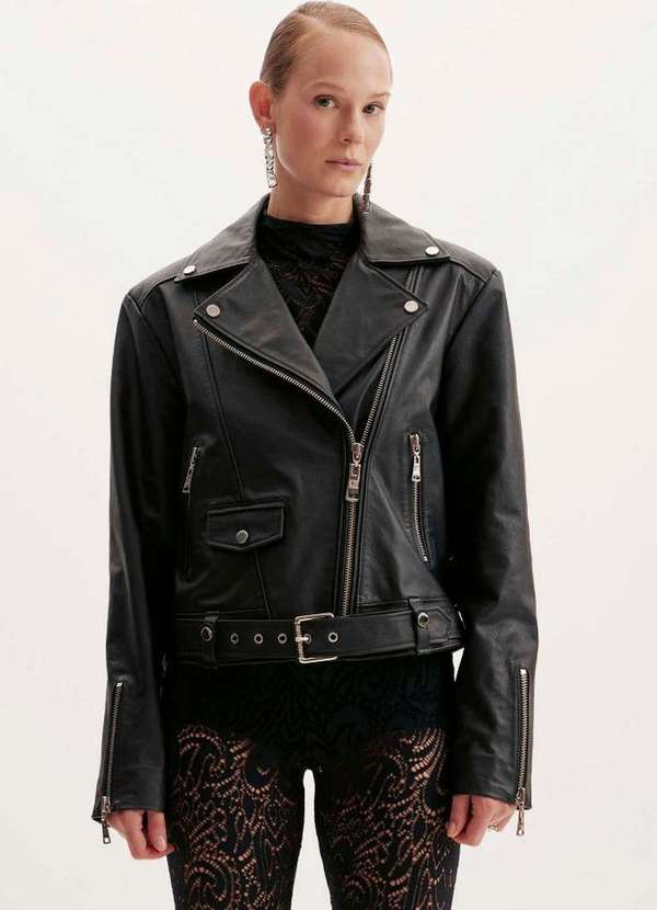 Lança Perfume - Jaqueta de Couro Biker A0003