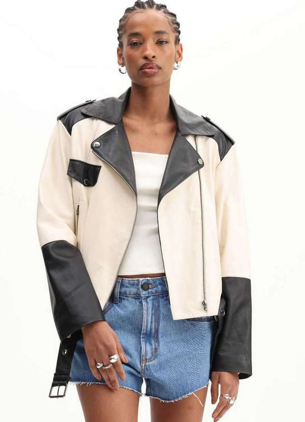 Lança Perfume - Jaqueta de Couro Biker A0273