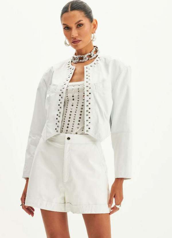 Lança Perfume - Jaqueta de Couro com Tachas A0002