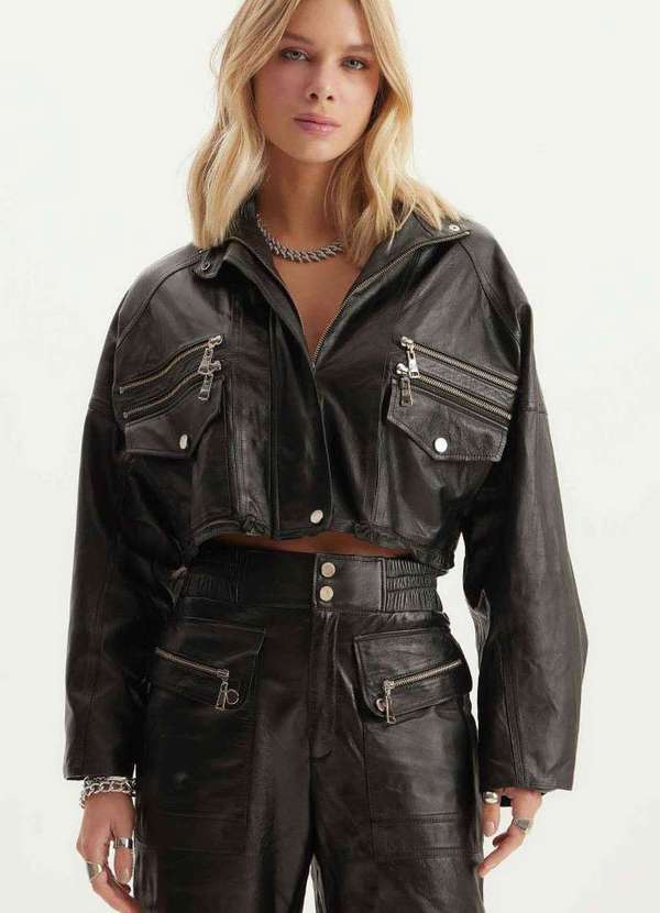 Lança Perfume - Jaqueta de Couro Cropped 00003