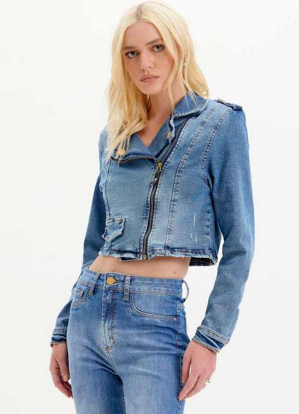 Lança Perfume - Jaqueta Jeans com Zíper A0004
