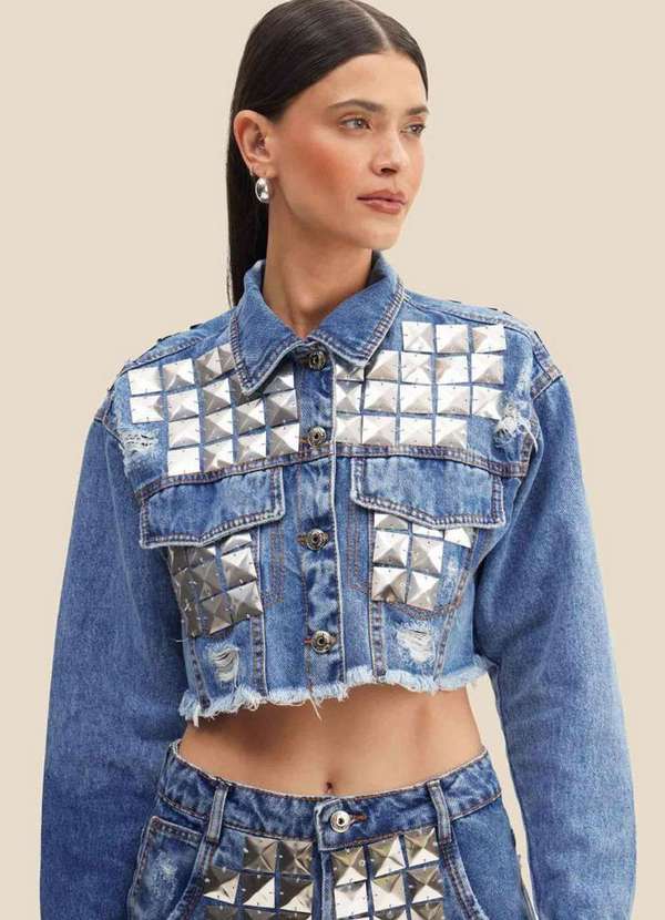 Lança Perfume - Jaqueta Jeans Cropped com Taxas 00004 2