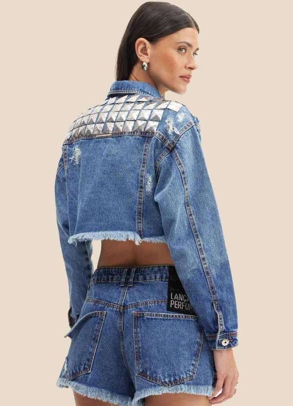 Lança Perfume - Jaqueta Jeans Cropped com Taxas 00004 3