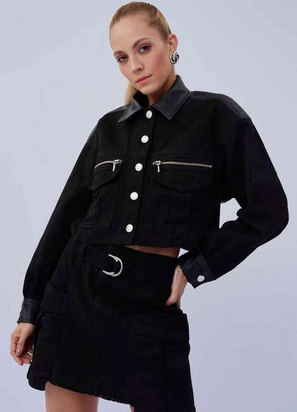 Lança Perfume - Jaqueta Sarja Trucker Detalhe em Pu 04543 3